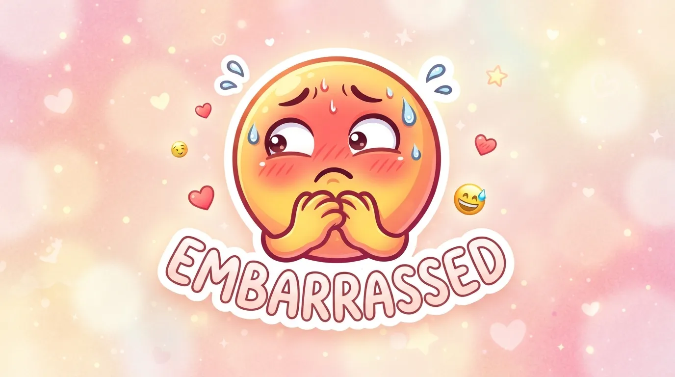 Embarrassed Emoji Text