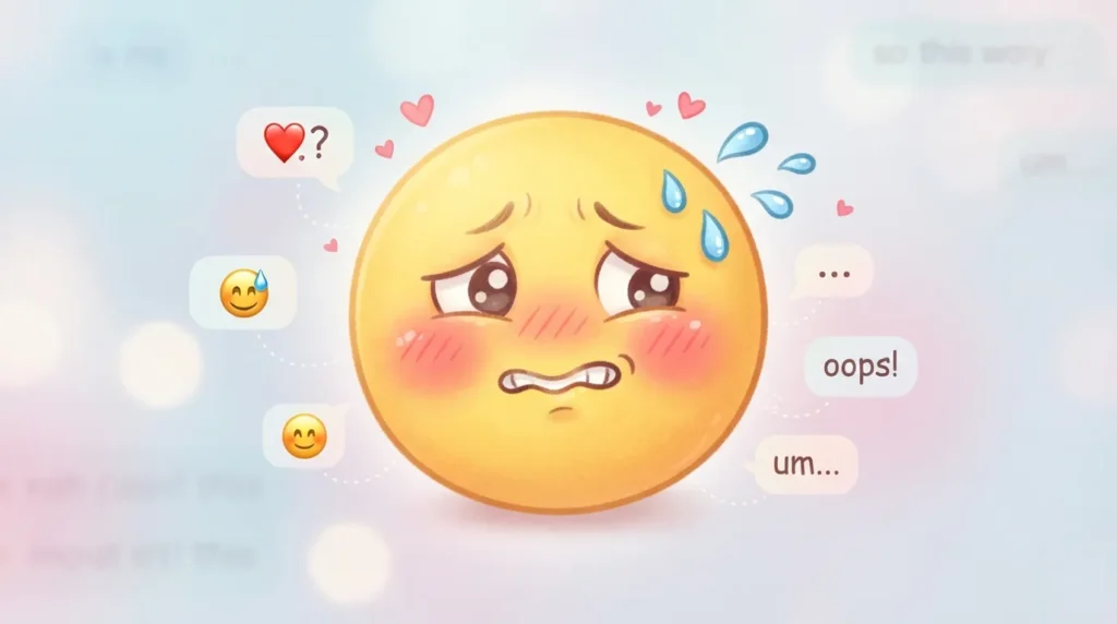 What Does Embarrassed Emoji Text Mean?