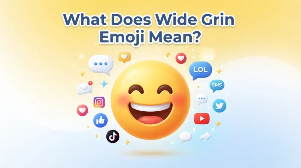 What Does Wide Grin Emoji Mean?